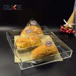 فروخت کے لئے مشخص اسکوائر صاف Acrylic ٹرے کھانے کی ٹرے