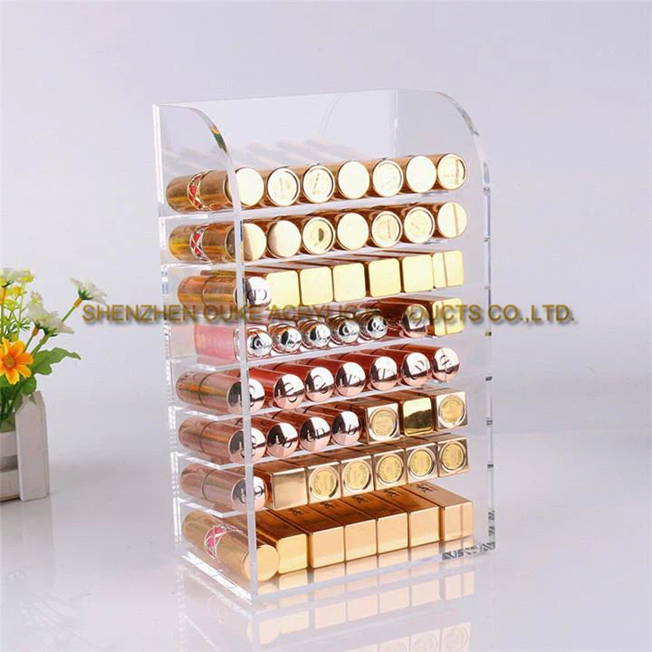 Desktop Large Clear Makeup Organizer Lipstick Containers Acrylic Lipstick Holder