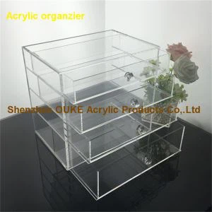 3 دراز Acrylic شررنگار ذخیرہ اورگنزیر واضح شررنگار خانہ